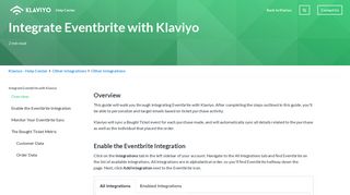 Integrate Eventbrite with Klaviyo – Klaviyo - Help Center