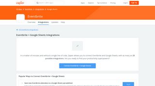 Eventbrite + Google Sheets Integrations | Zapier