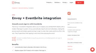 Smooth event sign-in with Eventbrite | Envoy