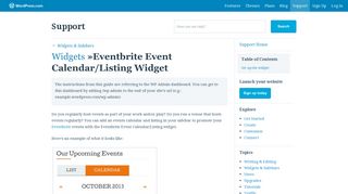 Eventbrite Event Calendar/Listing Widget — Support — WordPress.com