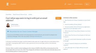 Can I allow app users to log in with just an email address? – EventMobi