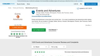 Top 1,220 Reviews and Complaints about Events and Adventures