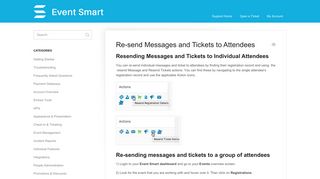 Re-send Messages and Tickets to Attendees - Event Smart Support