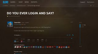 Do You ever login and say? - General Discussion - World of ...