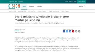 EverBank Exits Wholesale Broker Home Mortgage Lending