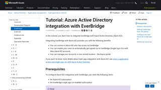 Tutorial: Azure Active Directory integration with EverBridge ...