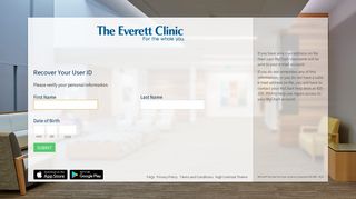 MyChart - Login Recovery Page - at The Everett Clinic.