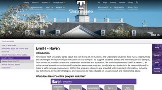 EverFi - Haven -:|:- Tennessee Tech