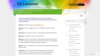 Everglades University Online Library Access Instructions | EU Libraries