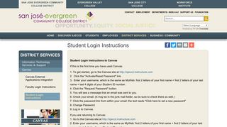 SJECCD - Student Login Instructions