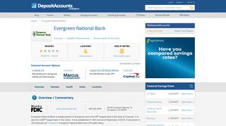 Evergreen National Bank Reviews and Rates - Colorado