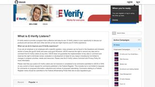 E-Verify Listens - by IdeaScale | Popular