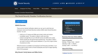 The Social Security Number Verification Service