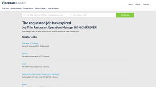 Restaurant Operations Manager NO NIGHTS EVER! Jobs in ...