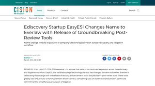 Ediscovery Startup EasyESI Changes Name to Everlaw with Release ...