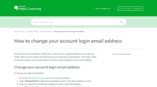How to change your account login email address – Evernote Help ...