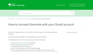 How to connect Evernote with your Gmail account – Evernote Help ...