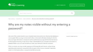 Why are my notes visible without my entering a password? – Evernote ...