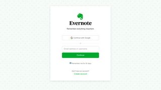 Welcome Back - Evernote