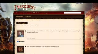 Can't log in | EverQuest 2 Forums