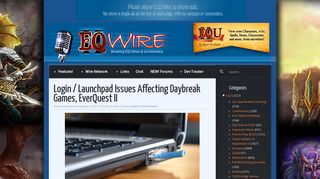 Login / Launchpad Issues Affecting Daybreak Games, EverQuest II