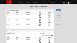 Game Server Status | Daybreak Game Company
