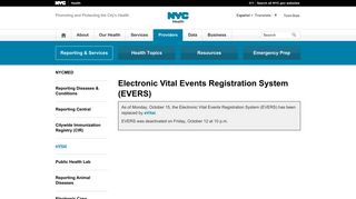 Electronic Vital Events Registration System (EVERS) - NYC.gov