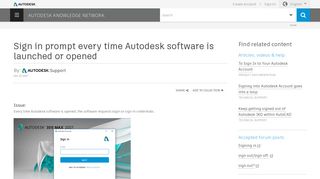 Sign in prompt every time Autodesk software is launched or opened ...