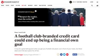 A football club-branded credit card could end up being a financial own ...
