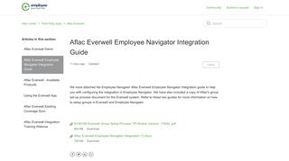 Aflac Everwell Employee Navigator Integration Guide – Help Center