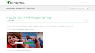 How Do I Log In To My Supporter Page? – Everydayhero