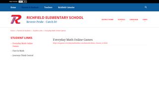 Student Links / Everyday Math Online Games - Revere Local Schools