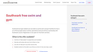Southwark free swim and gym - Everyone Active