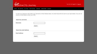 Forgotten password - My Journey - Virgin Active