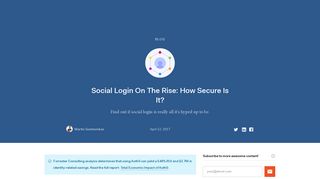 Social Login On The Rise: How Secure Is It? - Auth0