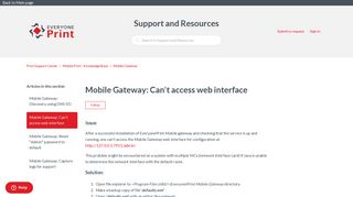 Mobile Gateway: Can't access web interface – Print Support Center