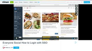 Everyone Social How to Login with SSO on Vimeo