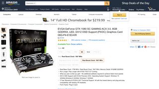 Amazon.com: EVGA GeForce GTX 1080 SC GAMING ACX 3.0, 8GB ...