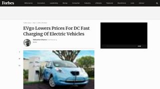 EVgo Lowers Prices For DC Fast Charging Of Electric Vehicles - Forbes