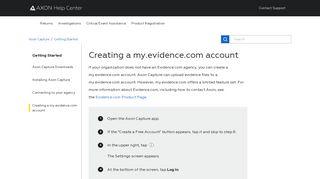Creating a my.evidence.com account – Axon Help Center