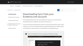 Downloading Sync from your Evidence.com account – Axon Help Center