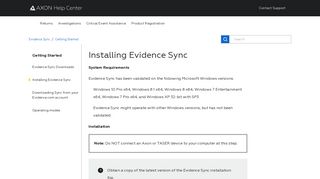 Installing Evidence Sync – Axon Help Center