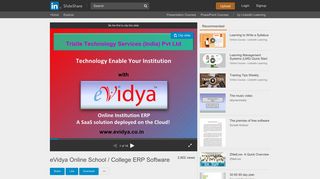 eVidya Online School / College ERP Software - SlideShare