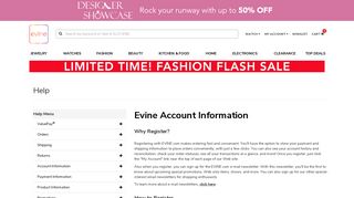 Evine Account Information - Evine | Be Good to Yourself | Shop online ...