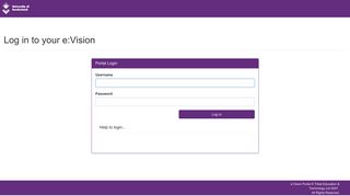 Log in to the portal - University of Sunderland e:Vision Portal