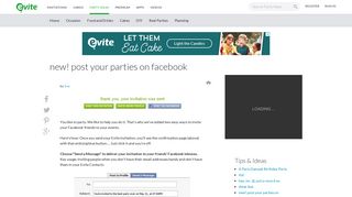 new! post your parties on facebook - Evite