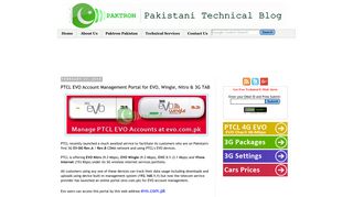 PTCL EVO Account Management Portal for EVO, Wingle, Nitro & 3G ...