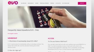 Frequently asked questions - EVO Fitness