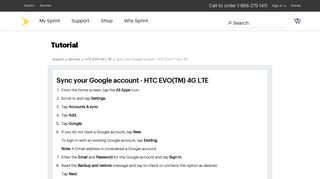 HTC EVO™ 4G LTE - Sprint Support