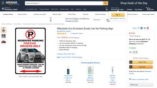 Amazon.com : Mitsubishi Evo Evolution Exotic Car No Parking Sign ...